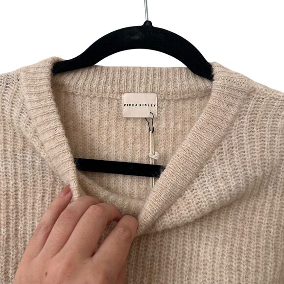 PIPPA RIDLEY Giselle Mohair Crewneck Sweater Beige NWT Small - Picture 5 of 6